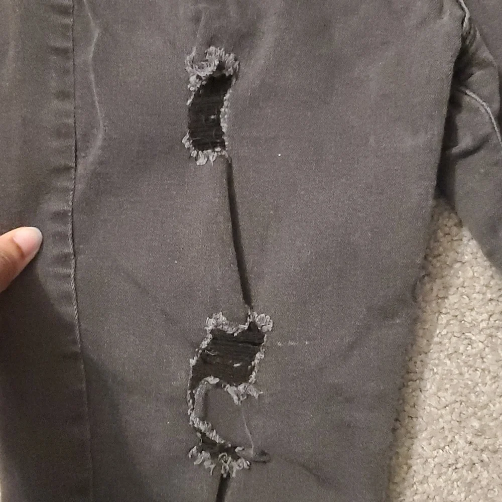 Women's Distressed Mid Rise Rockstar Skinny Jeans - Picture 4 of 8